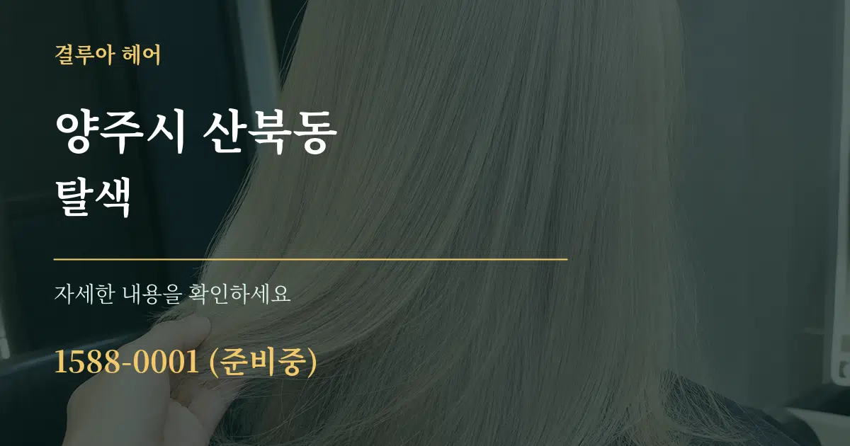 양주시 산북동 탈색 작업 조건 안내 그래픽